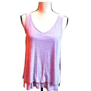 Saks Fifth Avenue  Cotton Mauve Double Layer Tank Top